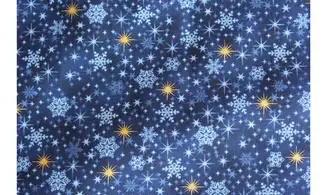 Tissu bleu étoiles dorées