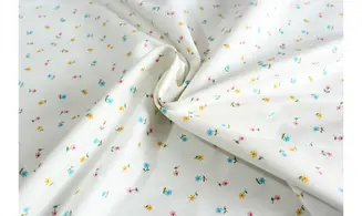 Tissu blanc petites fleurs