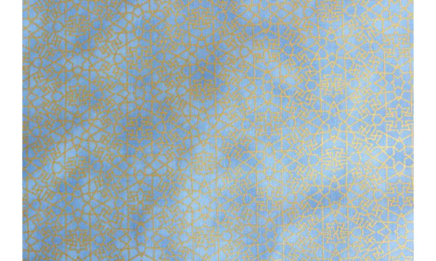 Tissu bleu doré géométrie