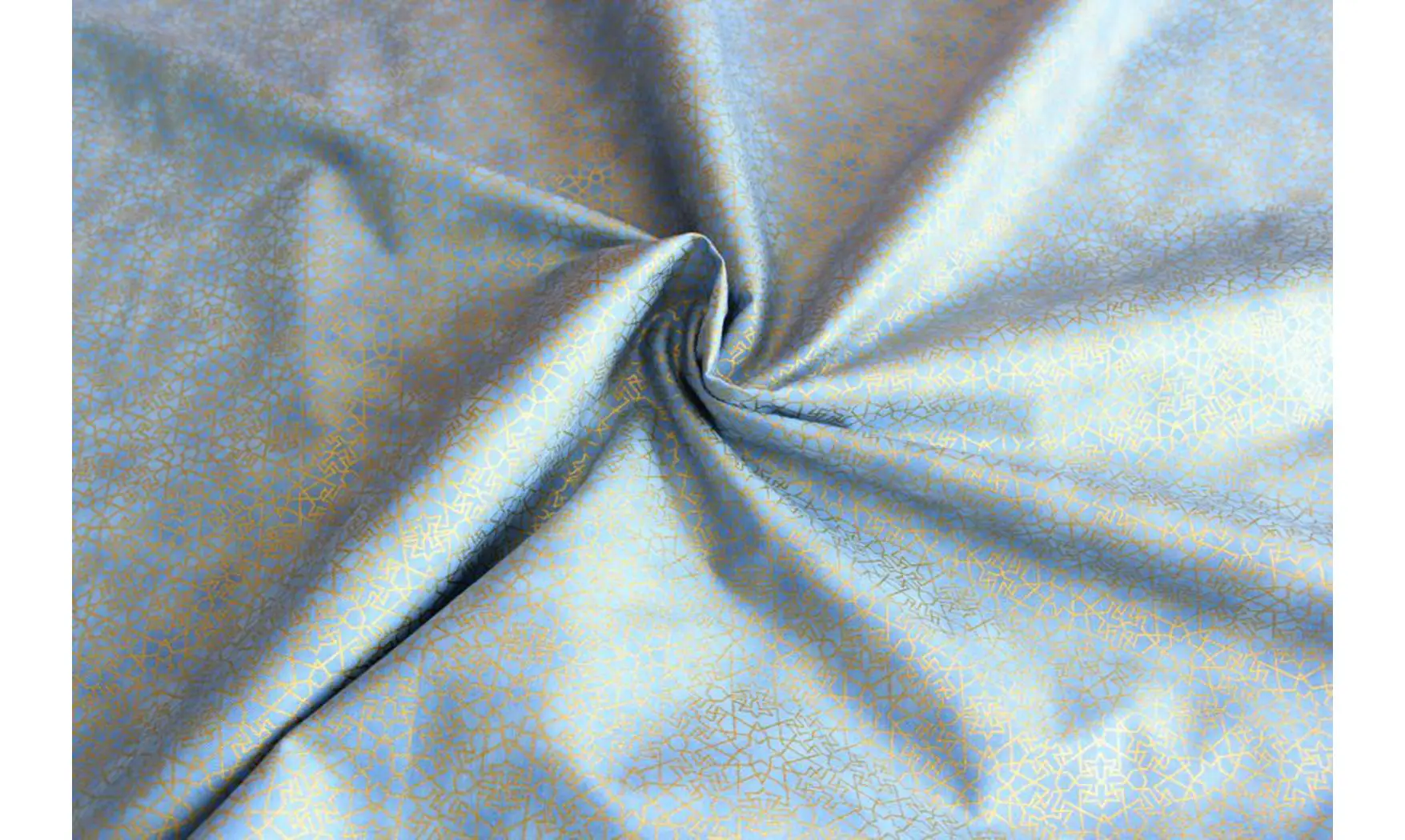 Tissu bleu doré géométrie