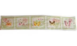 Tissu cadres papillons botanique