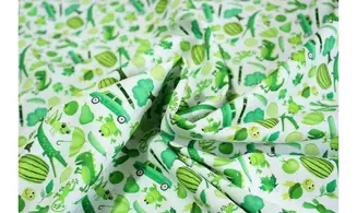 Tissu Mille objets verts