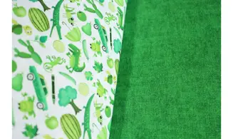 Tissu Mille objets verts