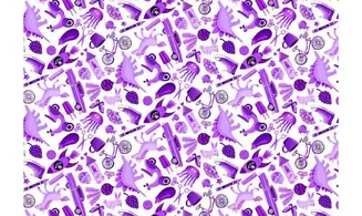 Tissu Mille objets violets