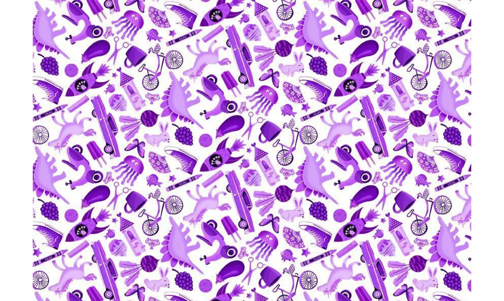 Tissu Mille objets violets