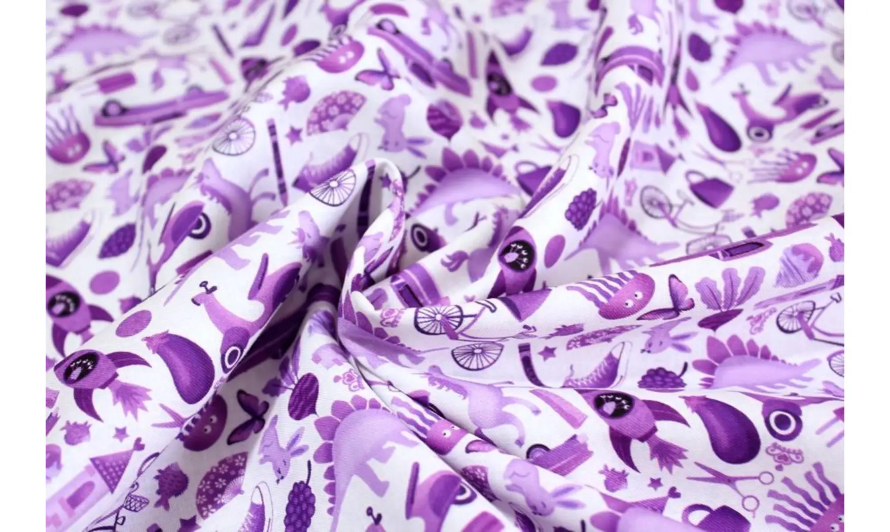 Tissu Mille objets violets