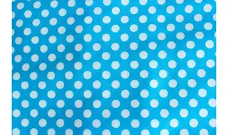 Tissu bleu gros pois blancs