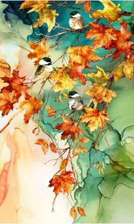 Panneau Oiseaux en automne