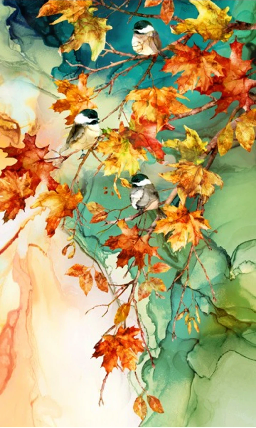 Panneau Oiseaux en automne