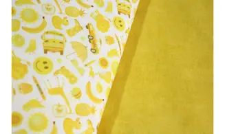 Tissu Mille objets jaunes
