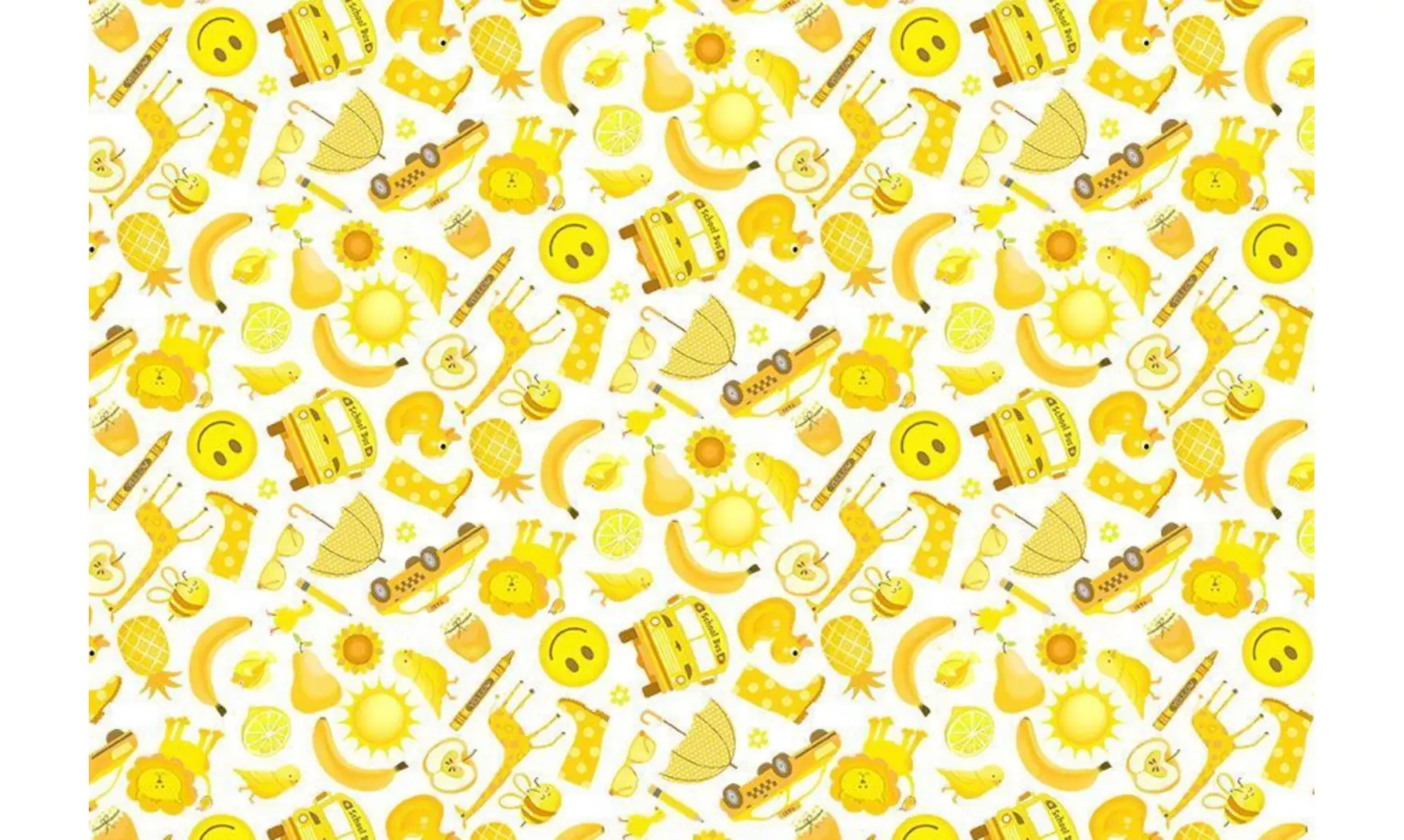 Tissu Mille objets jaunes