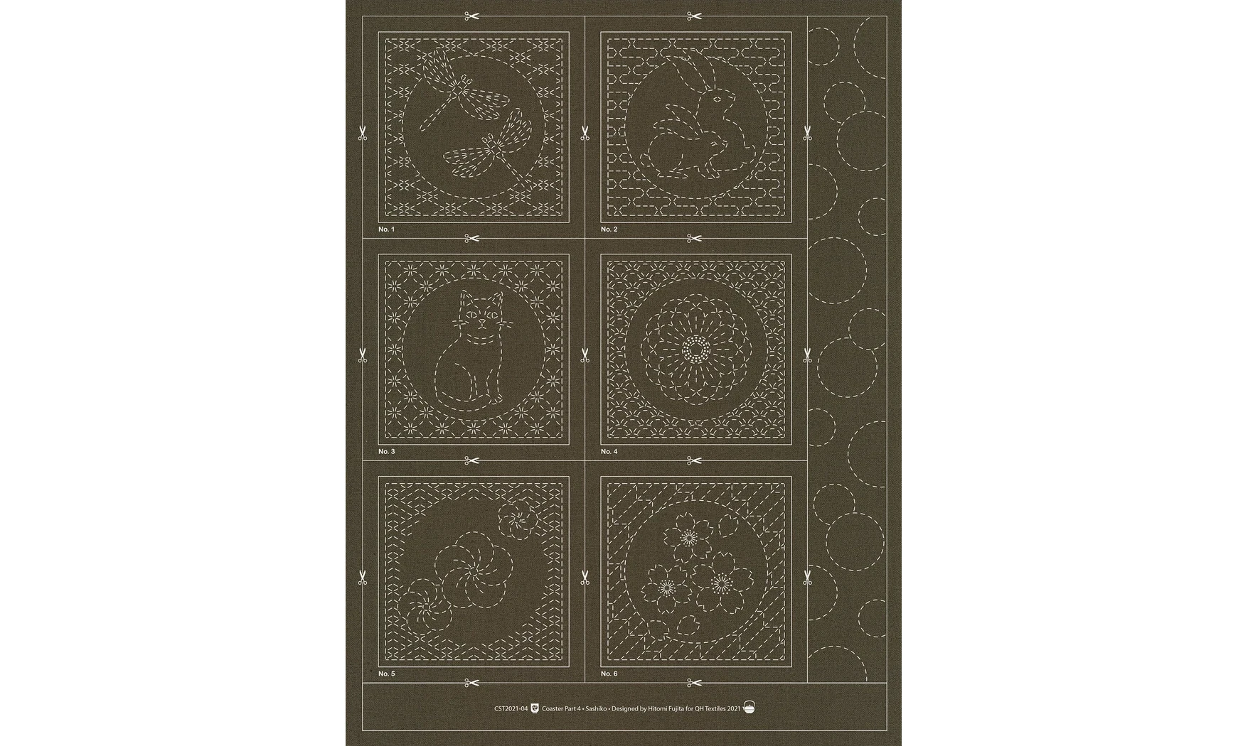 Coupon tissu Sashiko 6 cadres