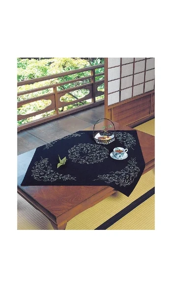 Kit nappe fleurie bleue sashiko