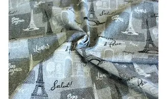 Tissu Paris gris monuments