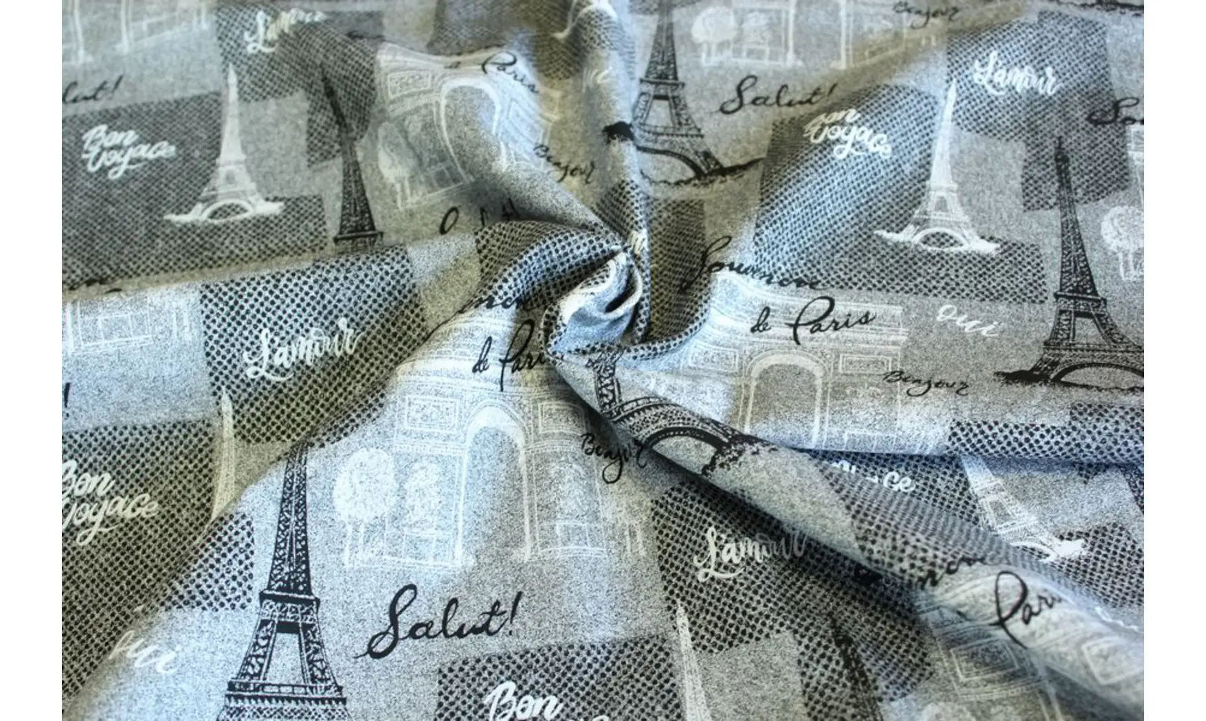 Tissu Paris gris monuments