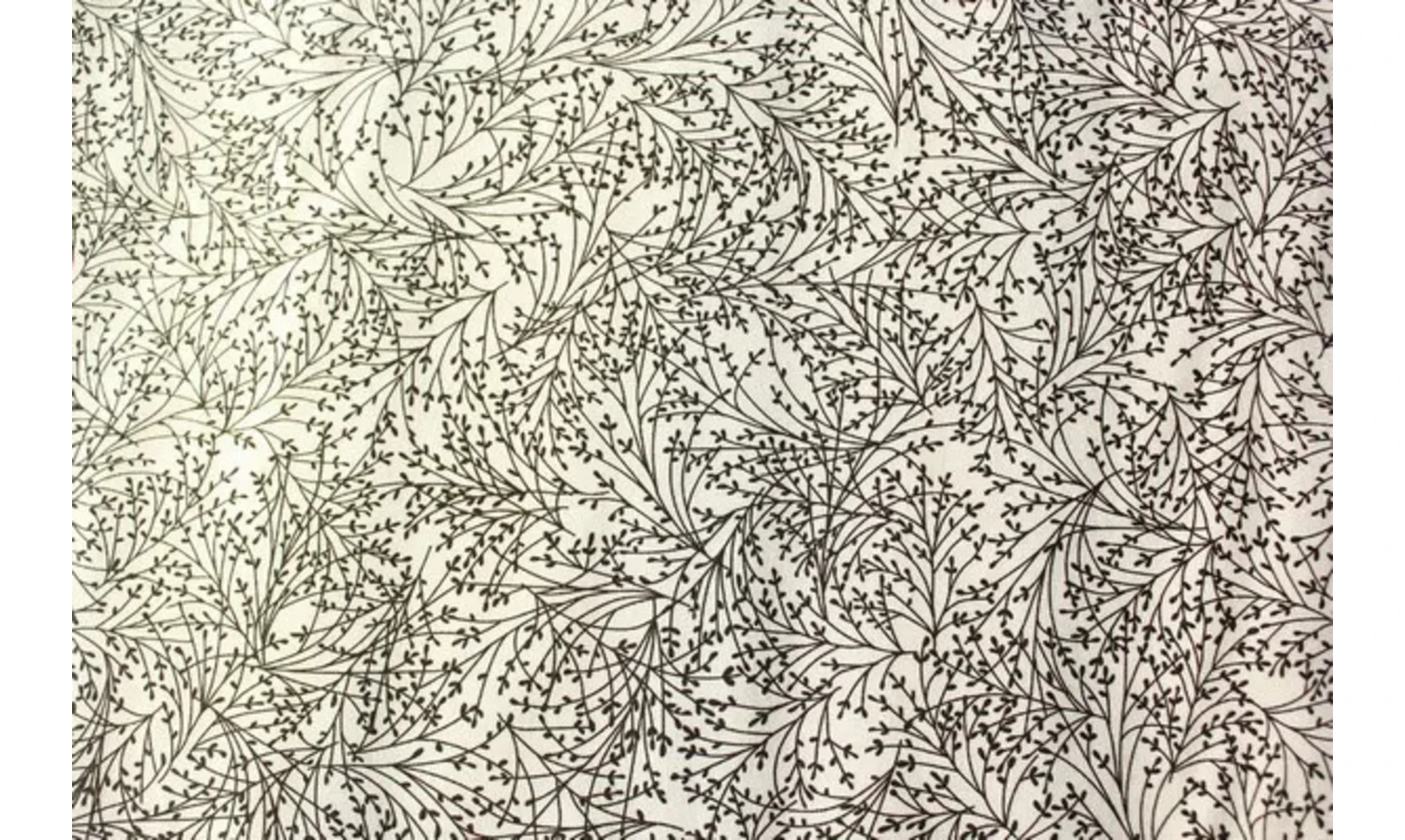 Tissu blanc brindilles noires