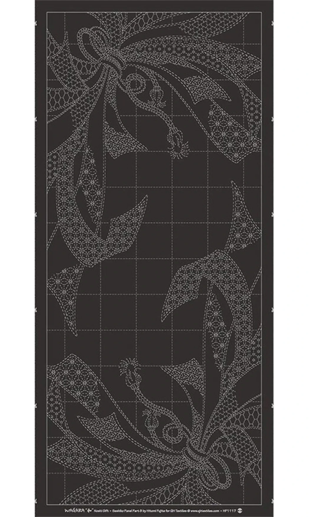 Panneau Sashiko Noshi gris