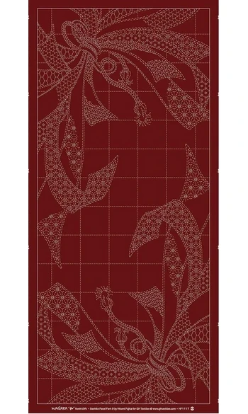 Panneau Sashiko Noshi bordeaux