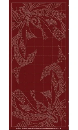 Panneau Sashiko Noshi bordeaux