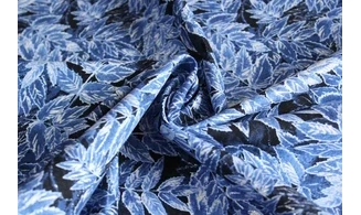 Tissu Noël indigo