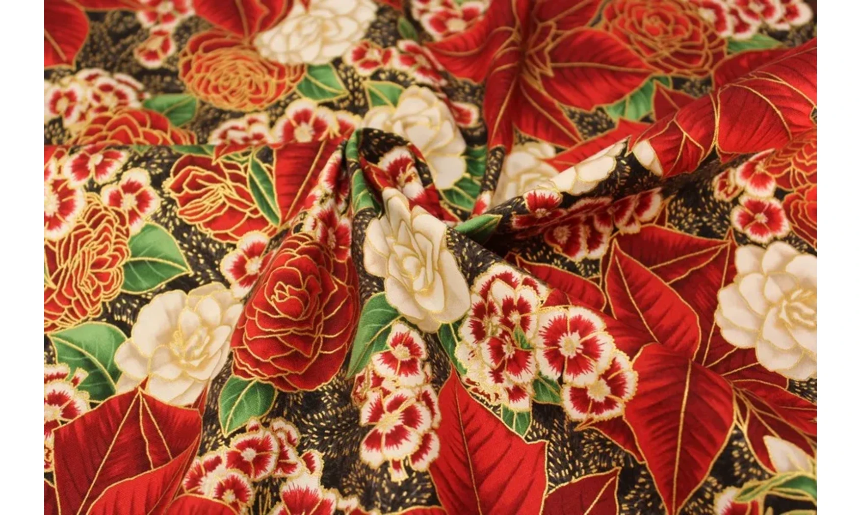 Tissu poinsetias et compagnie
