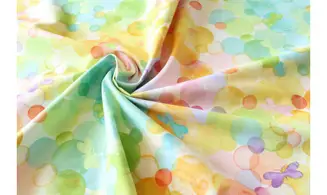 Tissu papillons bulles multi