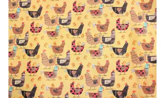 Tissu réunion de poules