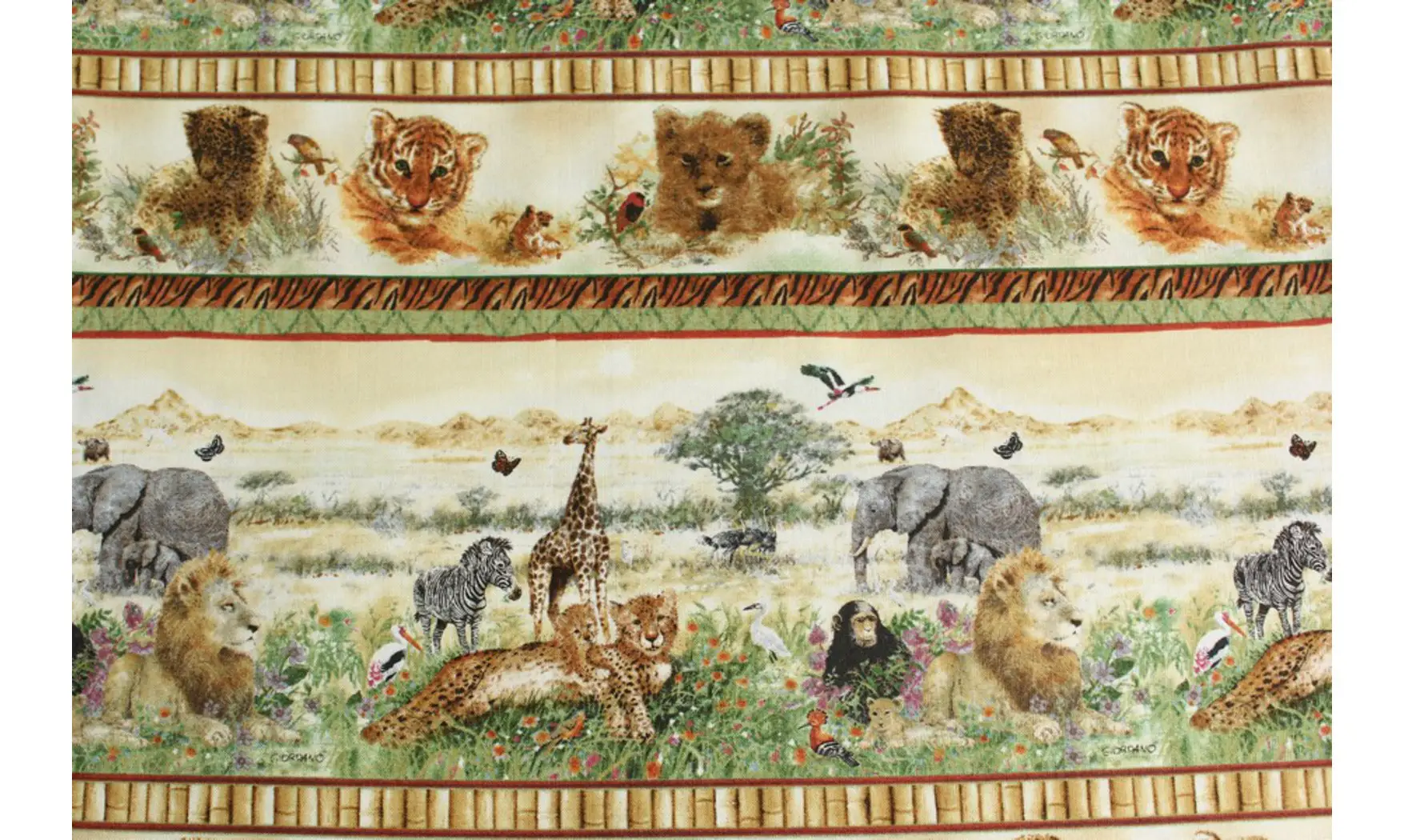 Tissu bandes animaux de la savane