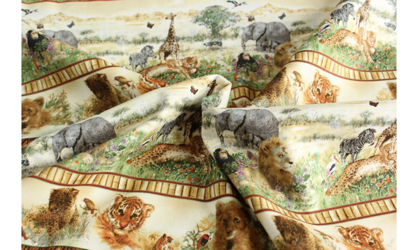 Tissu bandes animaux de la savane