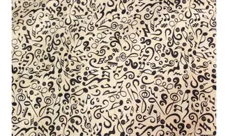 Tissu notes et signes de musique