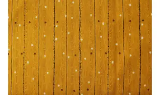 Tissu planches jaune orangé pois