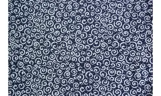 Tissu bleu volutes argent