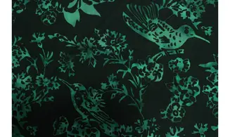 Batik noir oiseaux verts