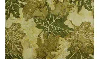 Batik vert jaune grandes feuilles