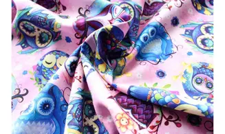 Tissu hiboux de la lune