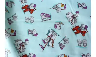 Tissu Chevaliers fond bleu