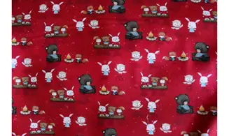 Tissu feu de camp rouge