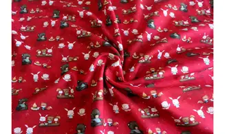 Tissu feu de camp rouge