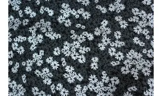 Tissu noir et argent flowers S&S