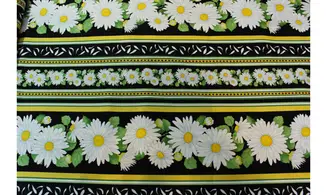 Tissu marguerites bandes