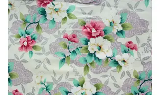 Fleurs et feuilles japonaises jaune