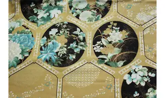 Tissu japonais alvéoles or