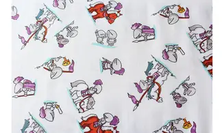 Tissu chevaliers fond blanc