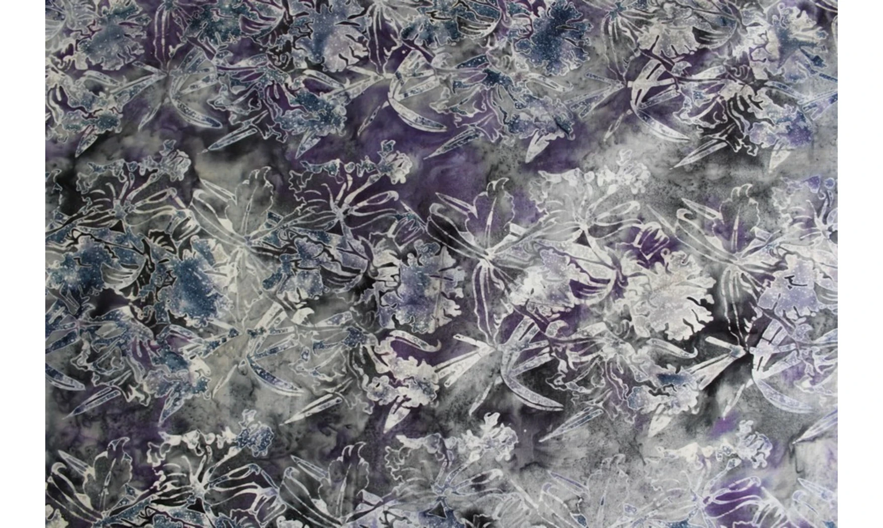 Batik tons gris violet floraison