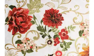 Tissu grandes fleurs fond blanc