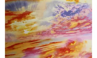 Tissu nuages soleil couchant