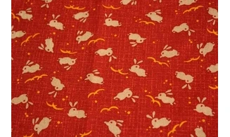 Tissu japonais Kurenai lapins