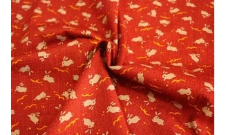 Tissu japonais Kurenai lapins