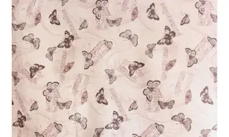 Tissu rosé papillons musique