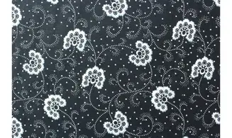 Tissu noir et blanc fleurs design